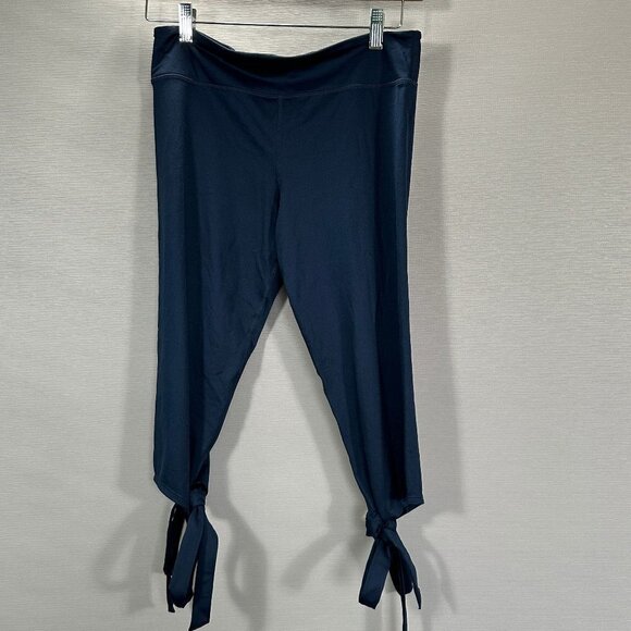 Joy Lab Pants Womens Large Blue Coquette Core Ankle Tie Yoga Waistband Pocket - Picture 1 of 9